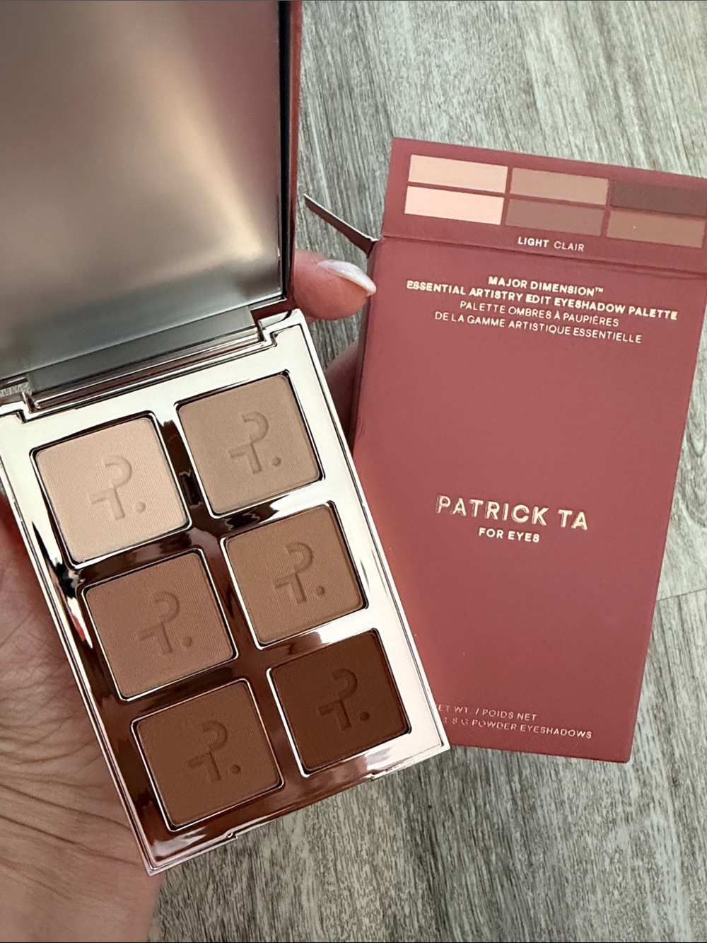 Patrick Ta eyeshadow palette in light $44 retail